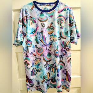 fresh Prince Of Belair Mushroom Graphic Tee in Purple, Teal, Pink and Cream